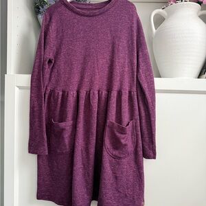 Purple Long Sleeve Kids Dress ROOTS SIZE 10